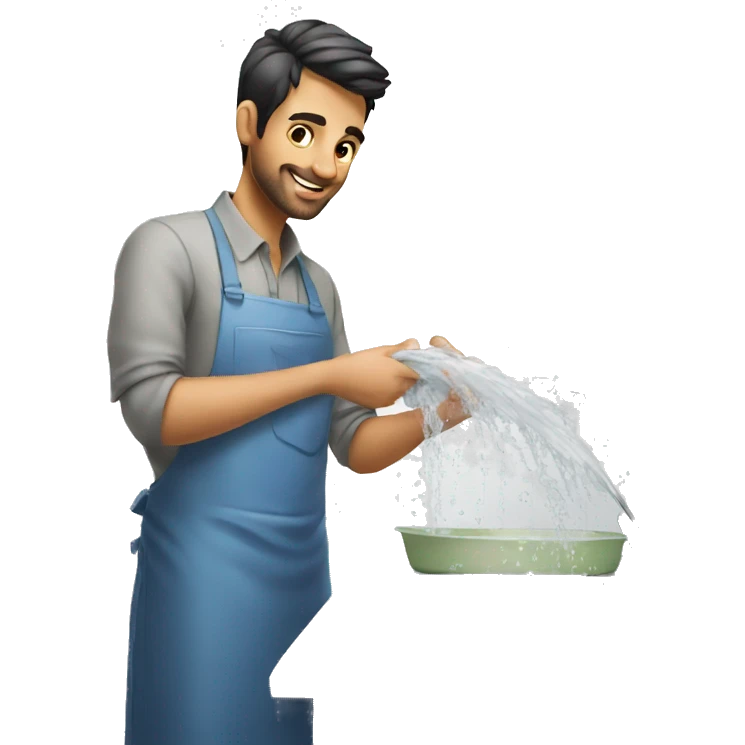 Pakistani guy washing dishes emoji