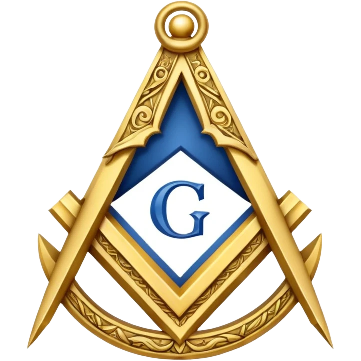 A masonic Square and Compass with the Letter G in the Middle, representing the Master Mason. emoji