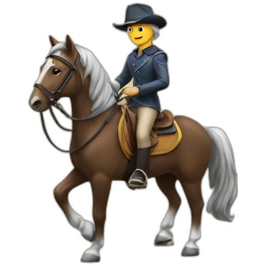 Chat sur un cheval emoji