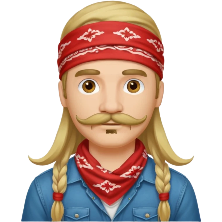 mustached with bandanas long hair emoji