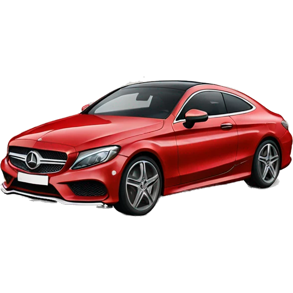 Red Mercedes c class coupe emoji