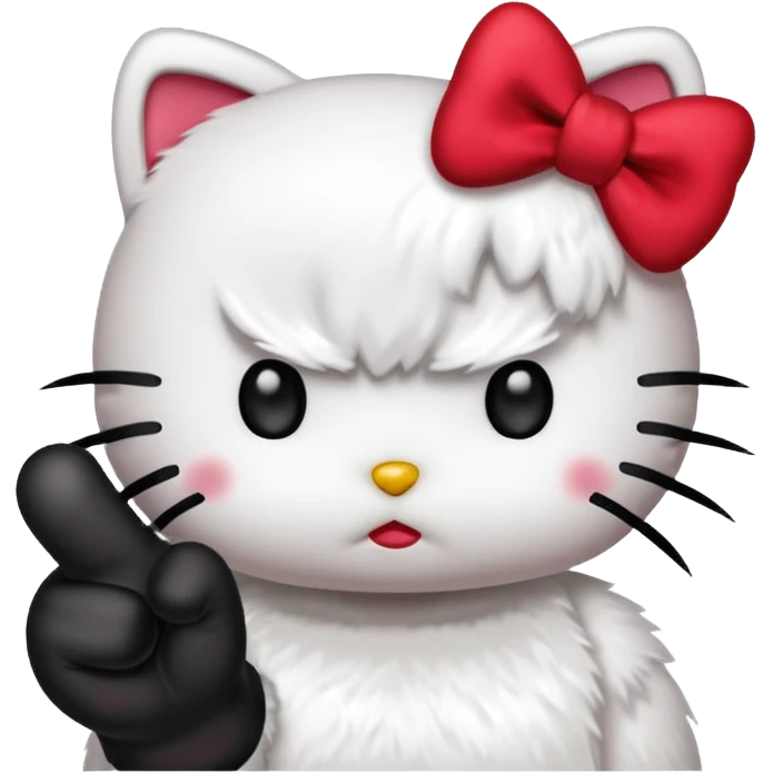 Hello kitty with middle finger  emoji