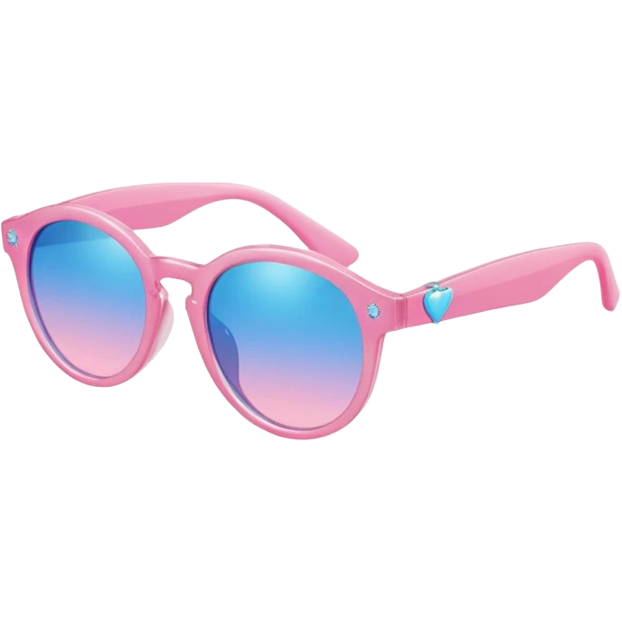 A colorful pair of shiny glossy smooth soft sparkly glittery sunny Pastel sunglasses (aesthetic, loose object, apparel), seen from the side, 3/4 angle emoji