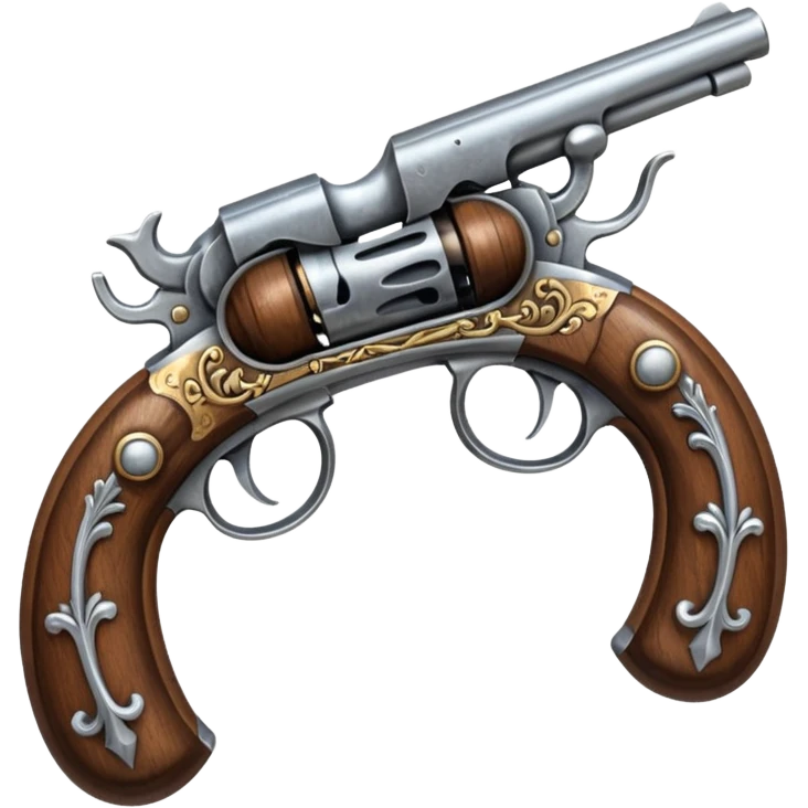 2 flintlock pistols forming an x emoji