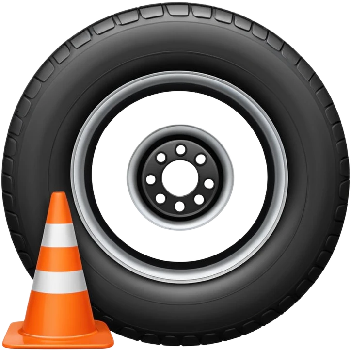 Jeep Wrangler with an all-white traffic cone flattened under the tire, emoji style emoji