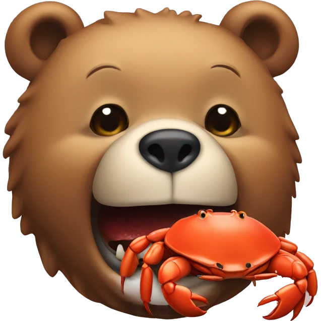 Bear eating a crab emoji