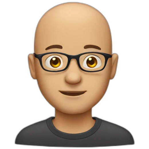 Bald man with glasses emoji