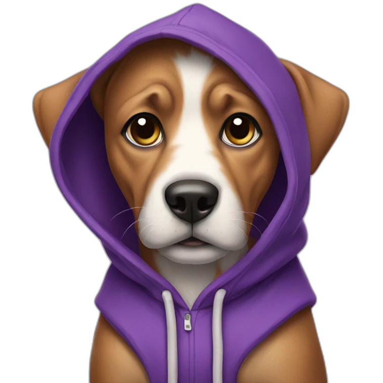 dog with purple hoodie emoji