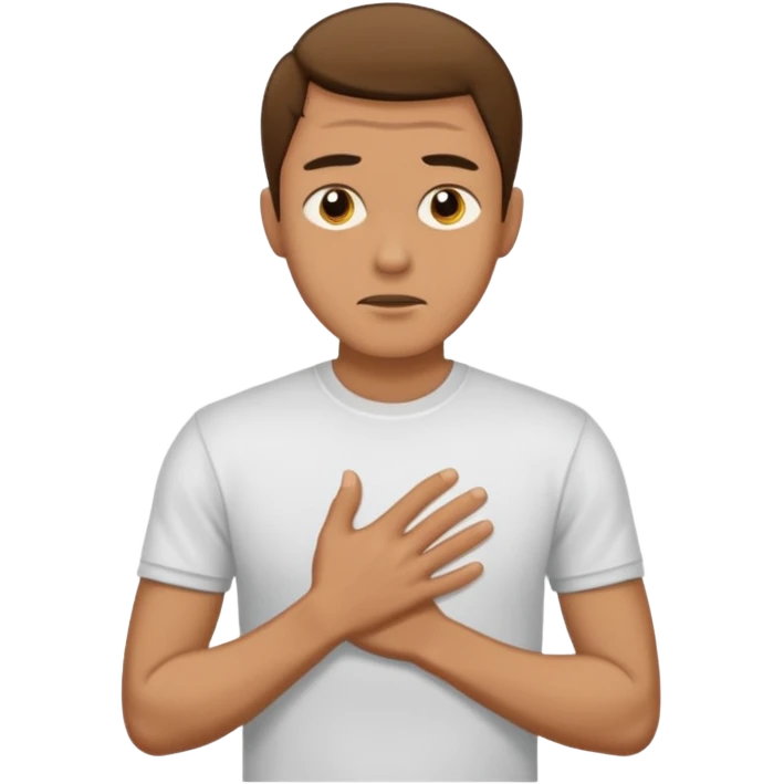 Man wearing a t-shirt and feeling cold emoji