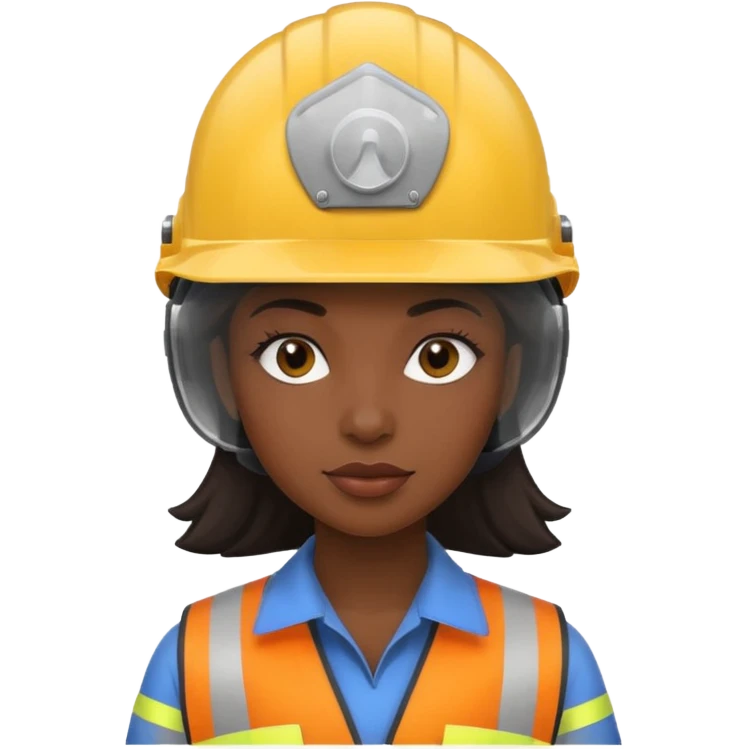 black woman wearing safety helmets emoji