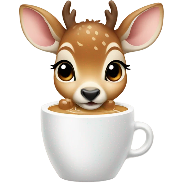 Baby deer drinking iced latte  emoji