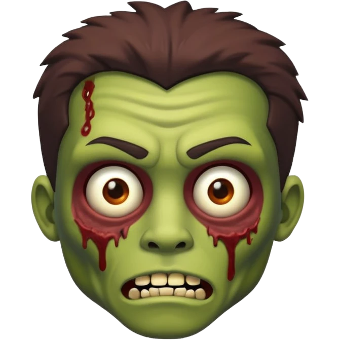quero um zombie masculino com cabelo liso emoji