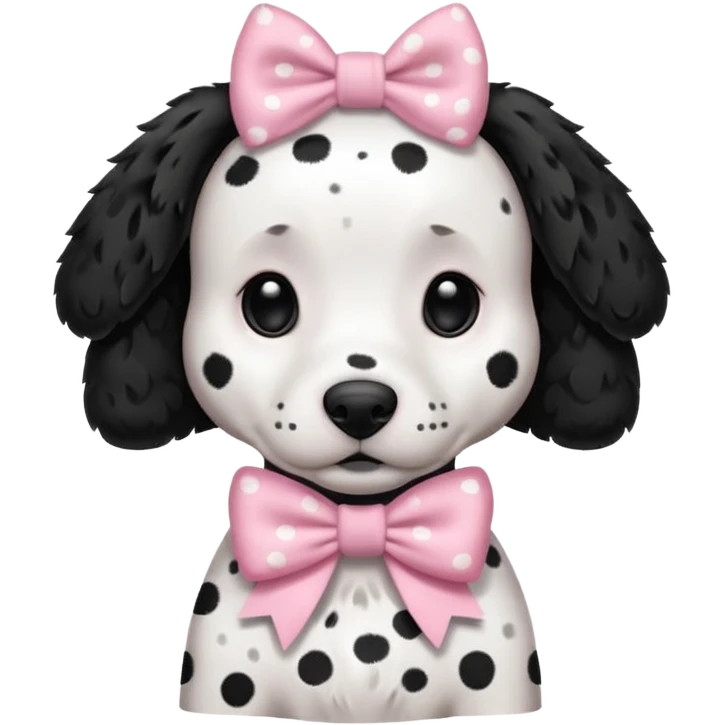 Dalmatian with a light pink bow emoji