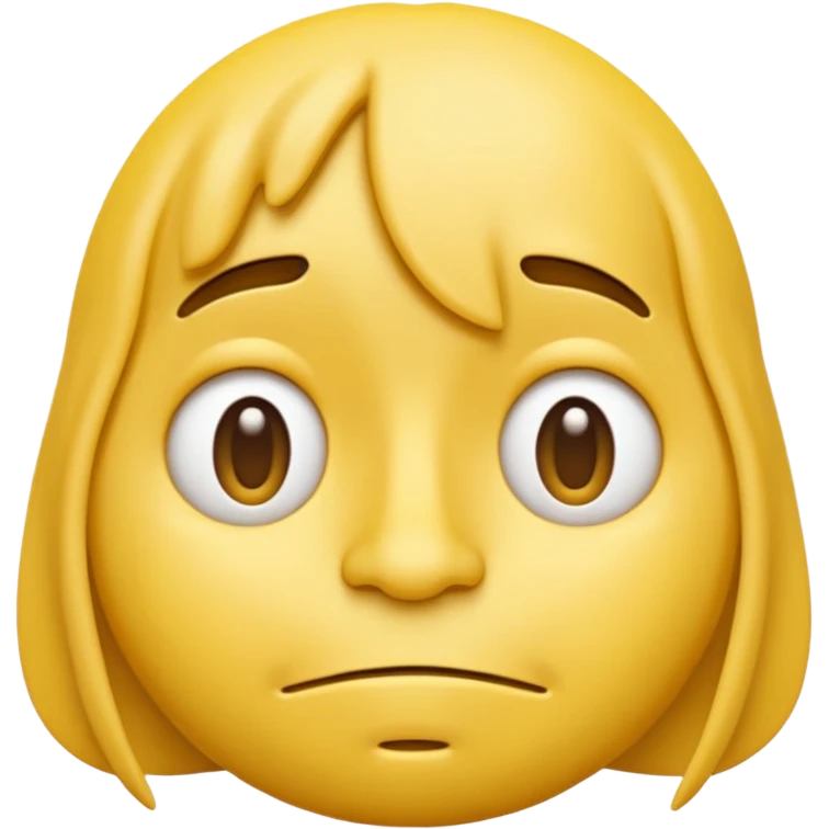 iOS-style 3D classic round yellow emoji face, half-closed droopy eyes, small uneven mouth, and slight head tilt, expressing sleepy and just-woke-up grogginess emoji