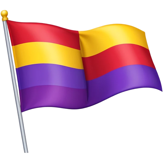 flag with three horizontal stripes - red, yellow, and purple emoji