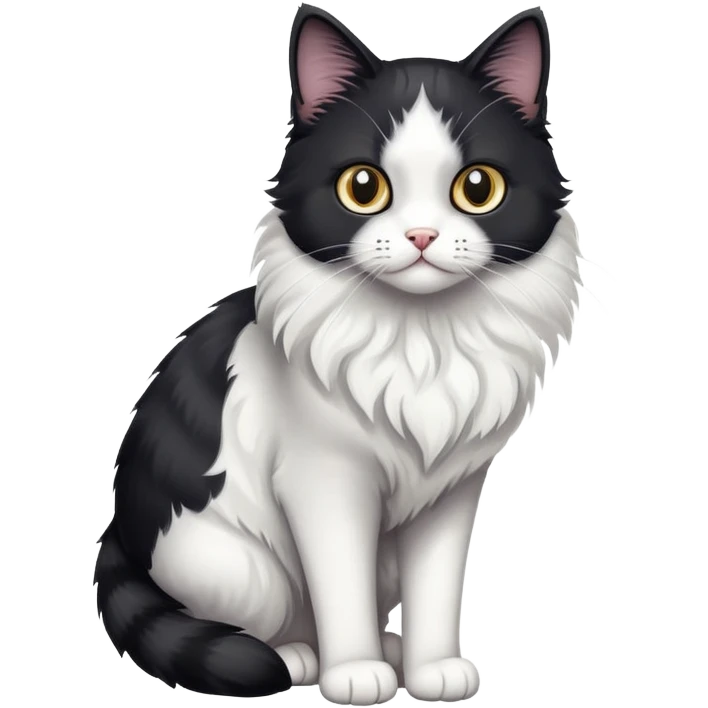 Black and white cat with cast on rear leg emoji