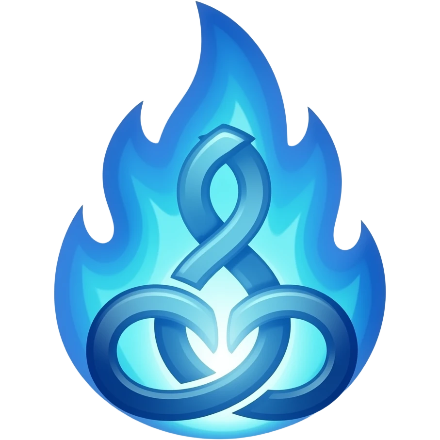 Fuego azul cian celta emoji