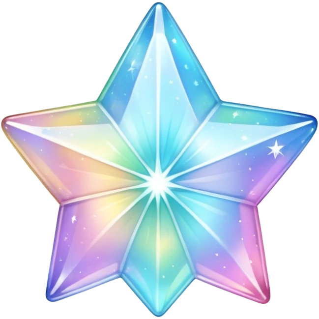 Sparkly glossy Pastel iridescent glass crystal estrella emoji