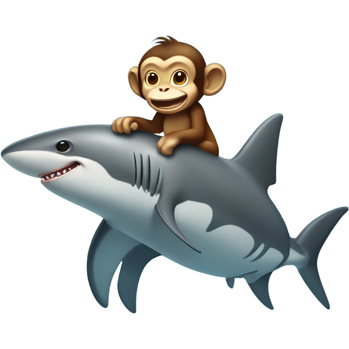 Monkey riding shark  emoji