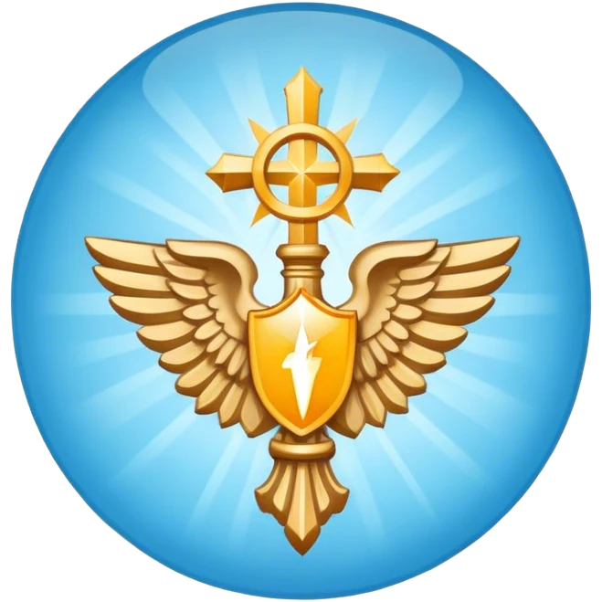 Apostle's emblem with a touch of light blue emoji