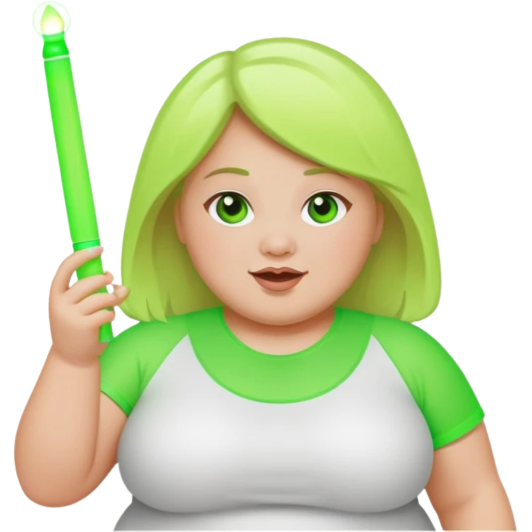 fat girl throwing glow stick emoji
