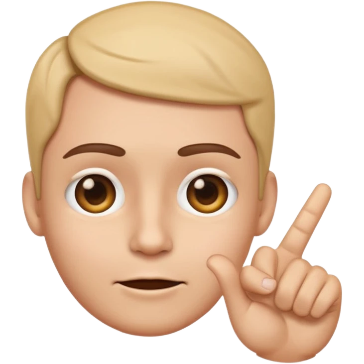 emoji of a hand pointing at the forehead area on a human face, simple cartoon style emoji