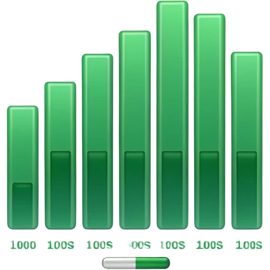 A green bar chart showing increasing bars, symbolizing rising profits. emoji
