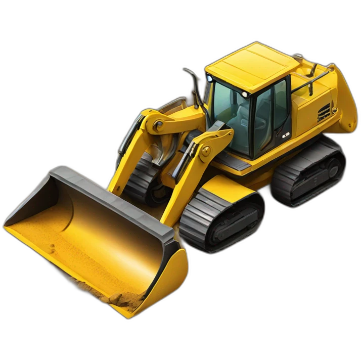 yellow excavator digging a hole into the ground emoji