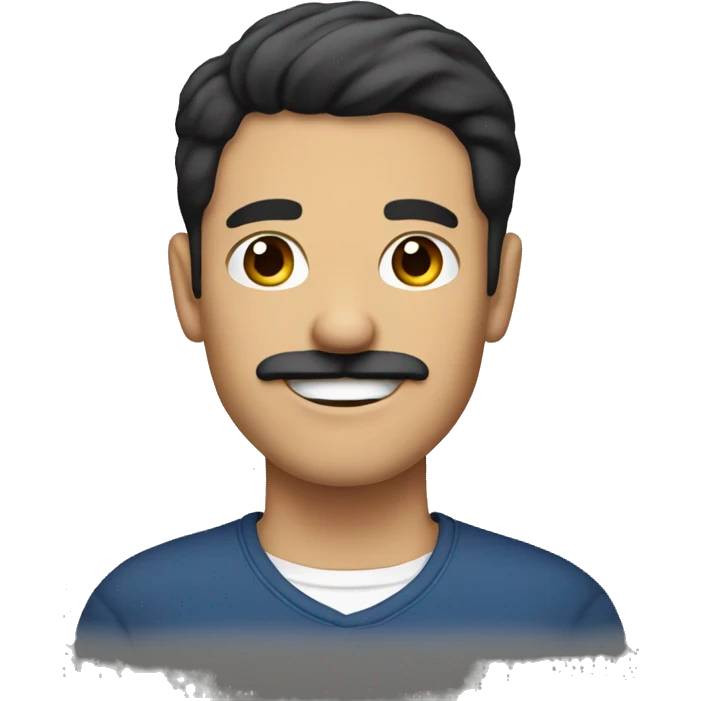 dark hair dark eyed man with short mustache thumbs up  emoji