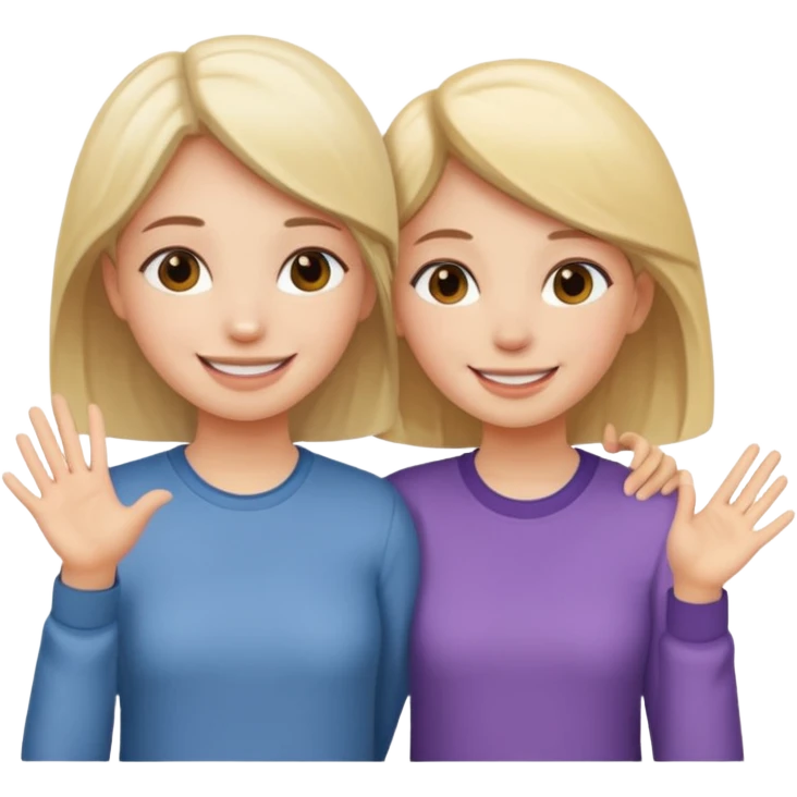Girls saying bye emoji