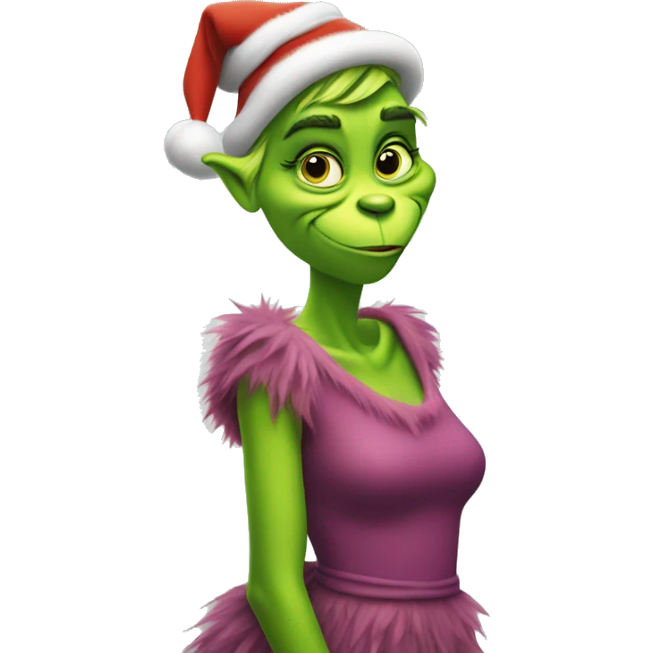 Grinch in a dress emoji