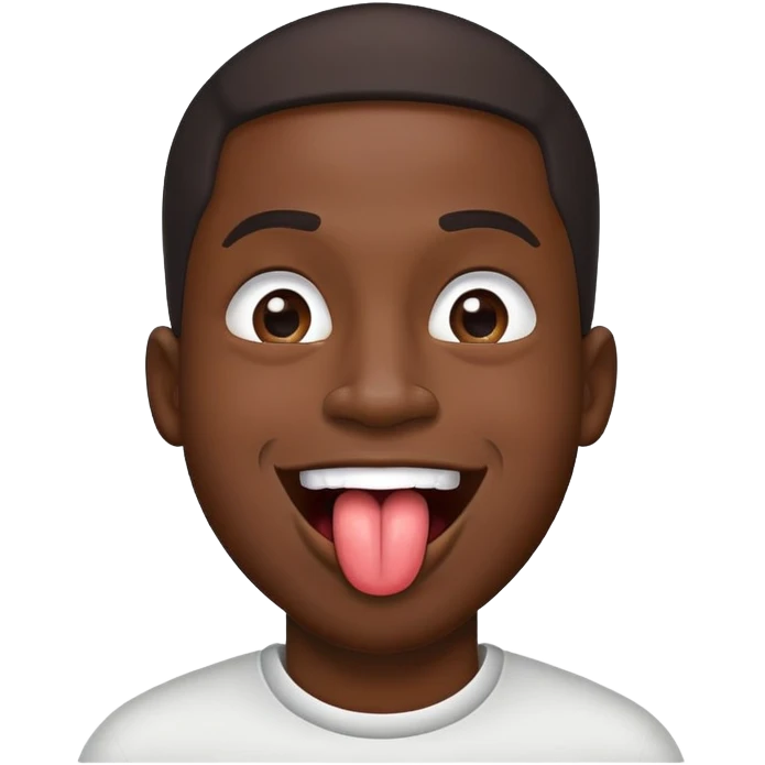 black man sticking his tongue out emoji