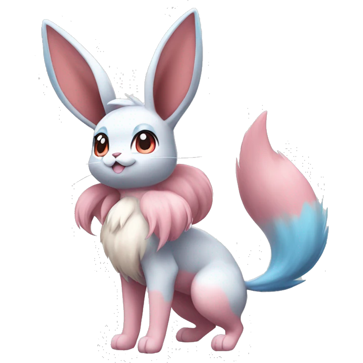 Sylveon-Eevee-Bunny-Pokémon full body emoji