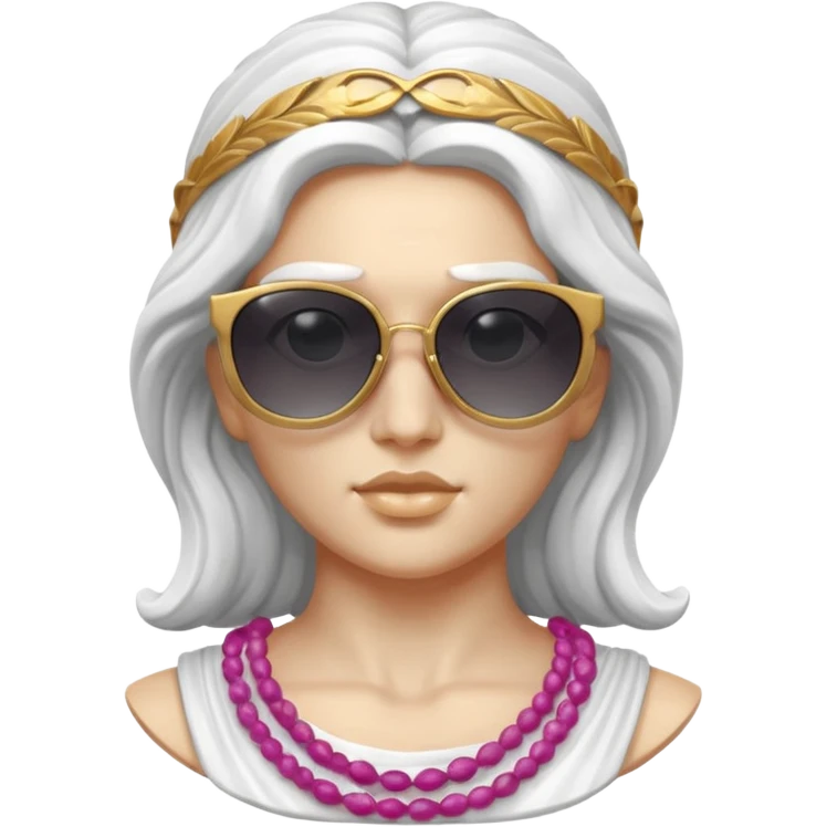 greek goddess sculpture wearing sunglasses emoji