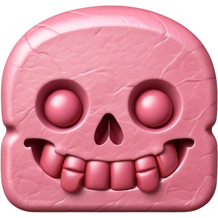 kawaii skull EMOJI made of SPAM MEAT emoji