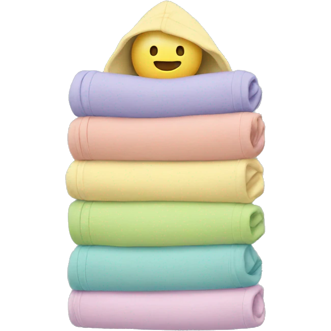 Stack of folded pastel hoodies emoji