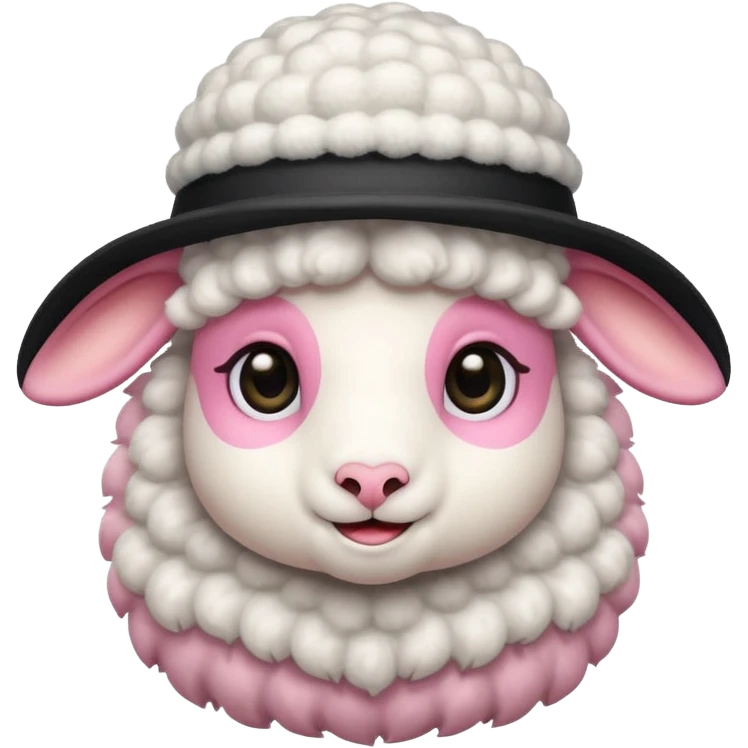 baby sheep with black hat emoji