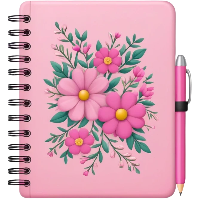 girly pink note book  emoji