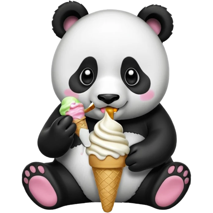 Panda eating ice cream emoji