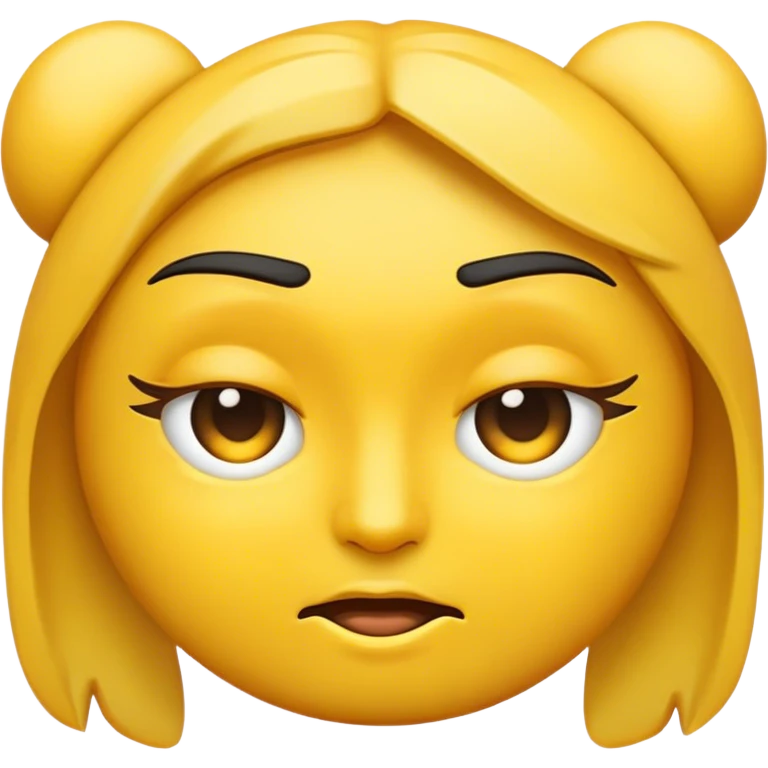 Normal emoji face with a bombastic side eye and thick eyebrow emoji