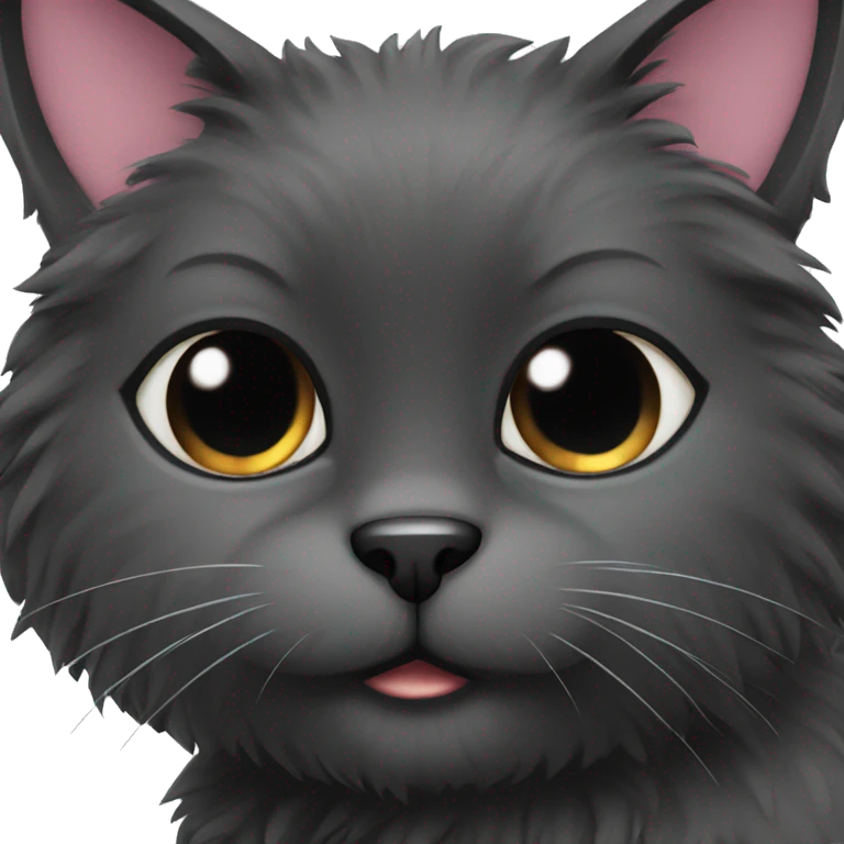 Black furry cat  emoji