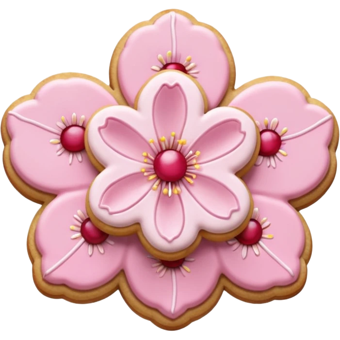 A Cherry blossom shaped cookie emoji