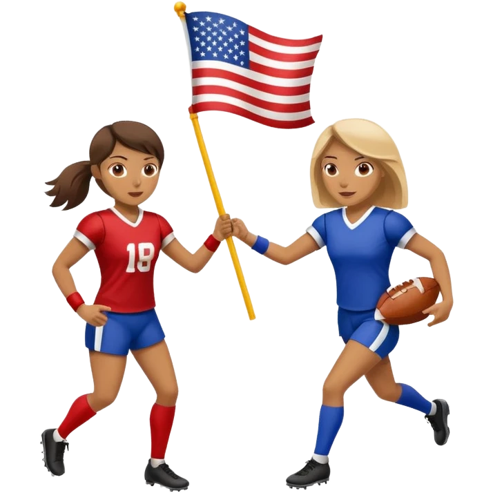 woman pulling a flag from another player, flag football emoji