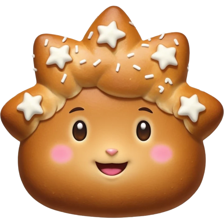 happy star shape bun emoji