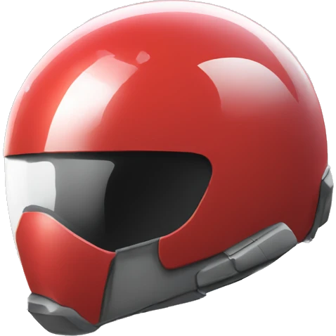 one cartoon red spacial helmet with white glass emoji