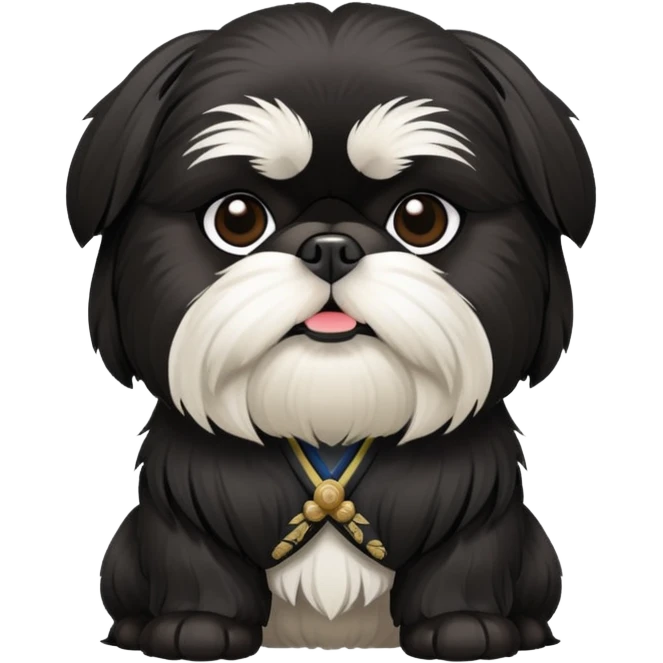 Samurai Black Shih Tzu  emoji