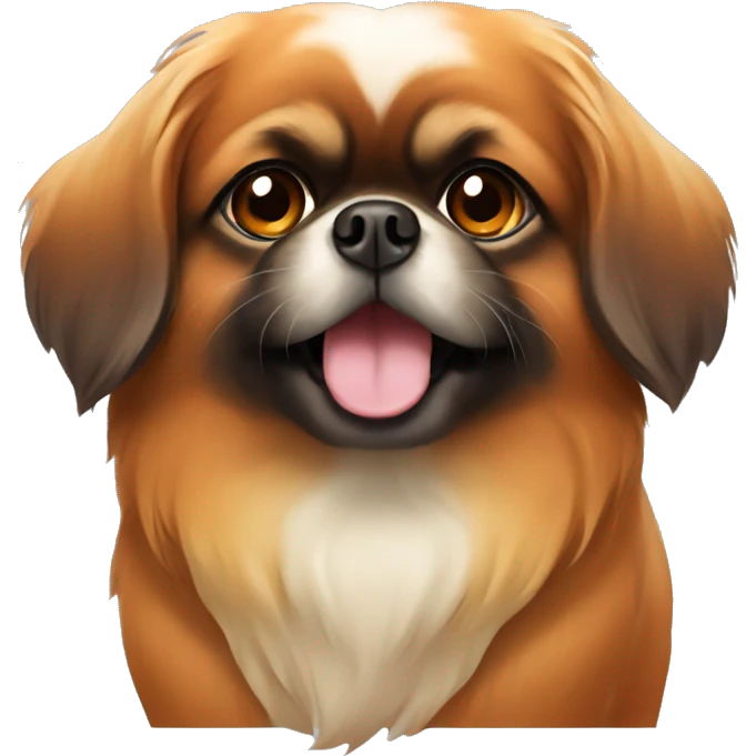 Pekingese dog in orange brown  emoji