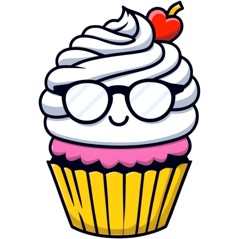 cupcake with glasses emoji