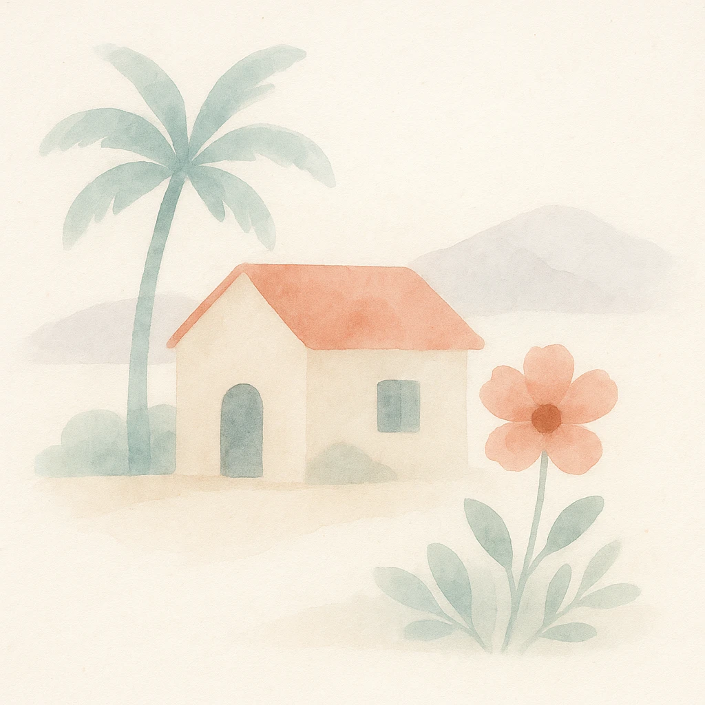 cute vacation spot flower emoji