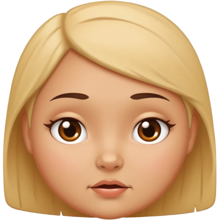 a girl face with horny expressions. the face will be round and chubby. without hair emoji